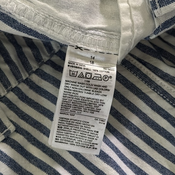 Gap | blue and white striped shorts | The City Short | size 14 - Picture 3 of 4